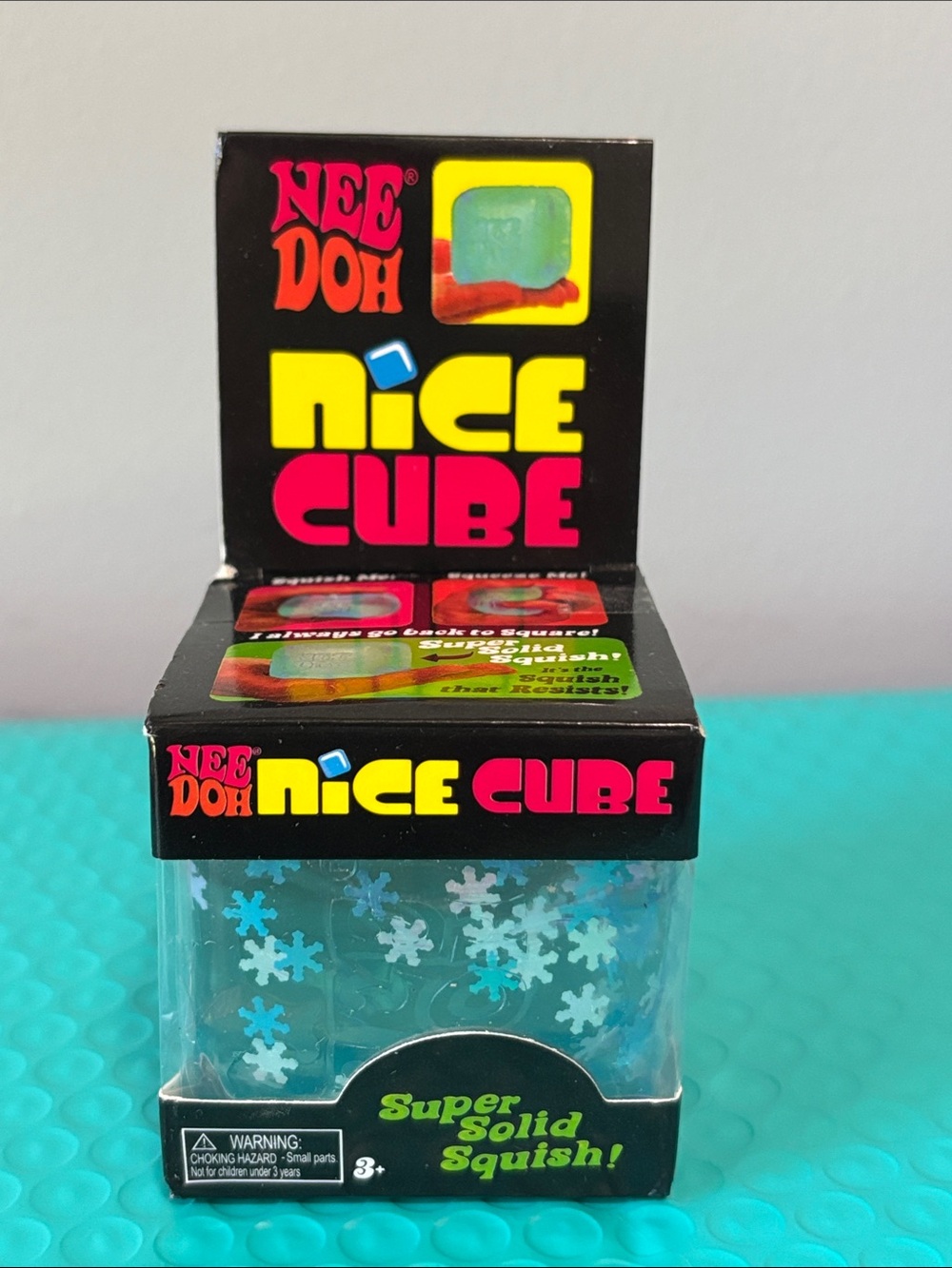 ❄️ Nee Doh Nice Cube Blue Squish Stress Toy Snowflakes ❄️